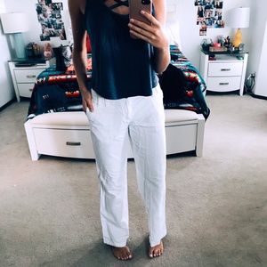 White full leg pants.